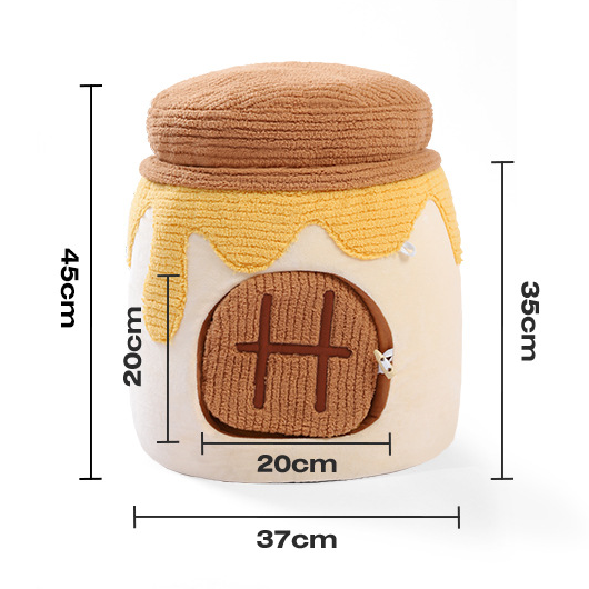 Honey Jar Shaped Cat Bed with Bee Teaser Wand