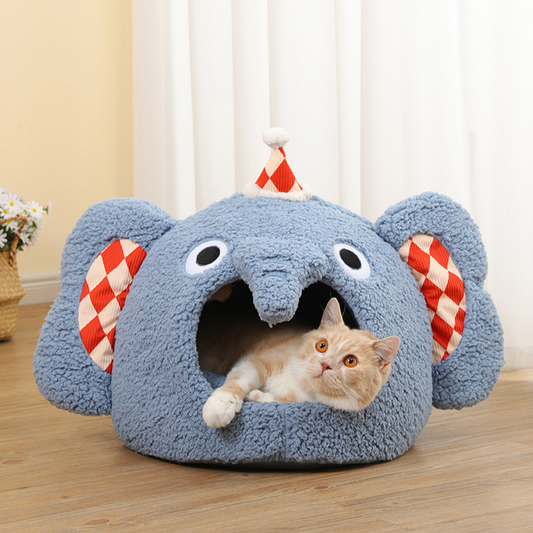 Elephant Shaped Cat Bed