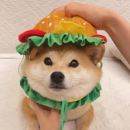 Pet  Burger Costume Hood