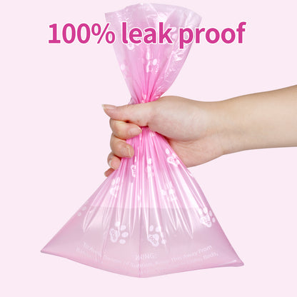 Pink Environmentally Friendly Degradable Pet Poop Bags